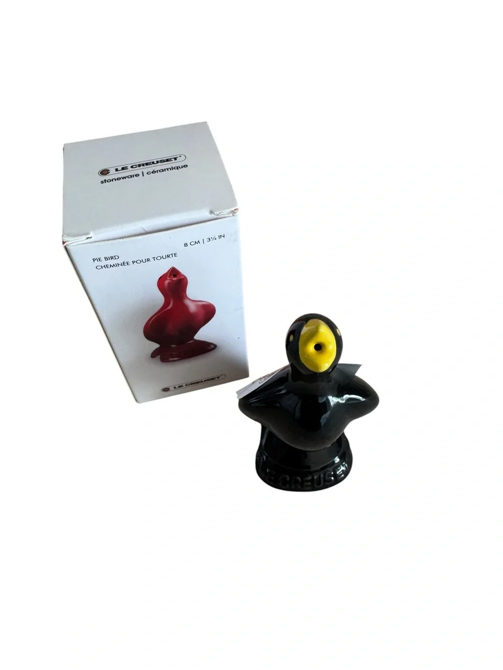 NWT Le Creuset Stoneware Black Pie Bird